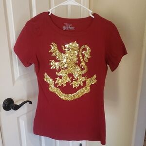 Harry Potter Red Tee with Gold Lion Emblem
